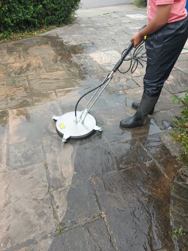  Pressure washing in progress 